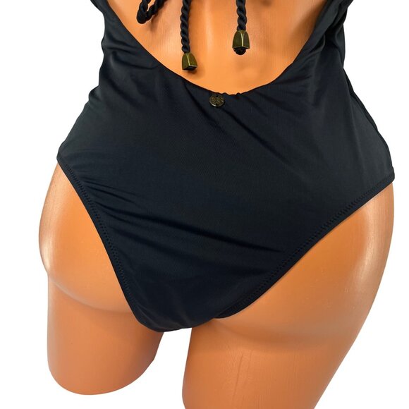 DRIPT One Piece Swimsuit Womens Black Tie Back Halter Neck Size GG / 12 - Picture 4 of 12